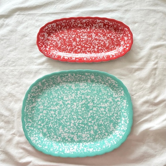 The Pioneer Woman Melamine Platters – Coral & Turquoise | Set of 2 - Picture 8 of 8